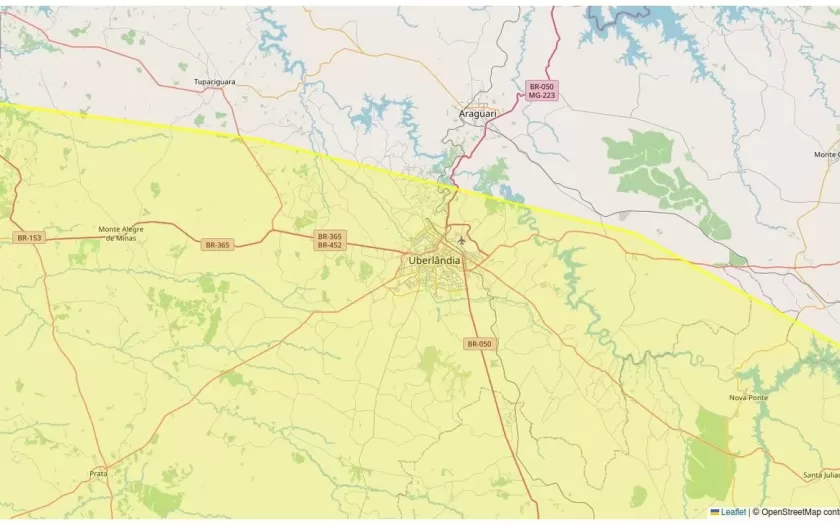 Uberlândia está em área sob alerta de tempestade nesta segunda-feira