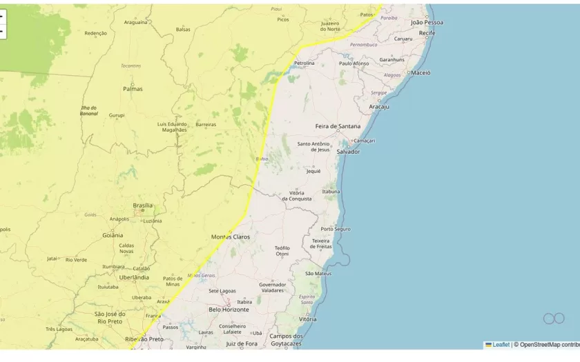Alerta amarelo por baixa umidade atinge 145 municípios na Minas Gerais nesta quarta-feira