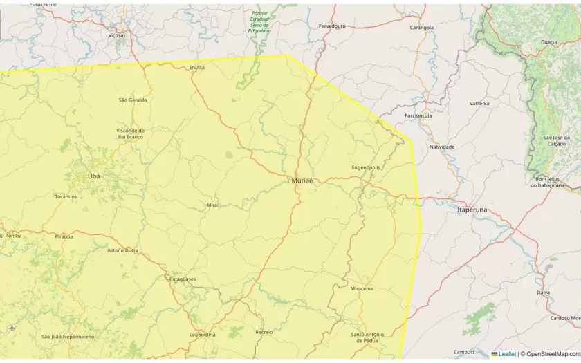 Tempestade: Inmet emite alerta para Muriaé nesta sexta-feira