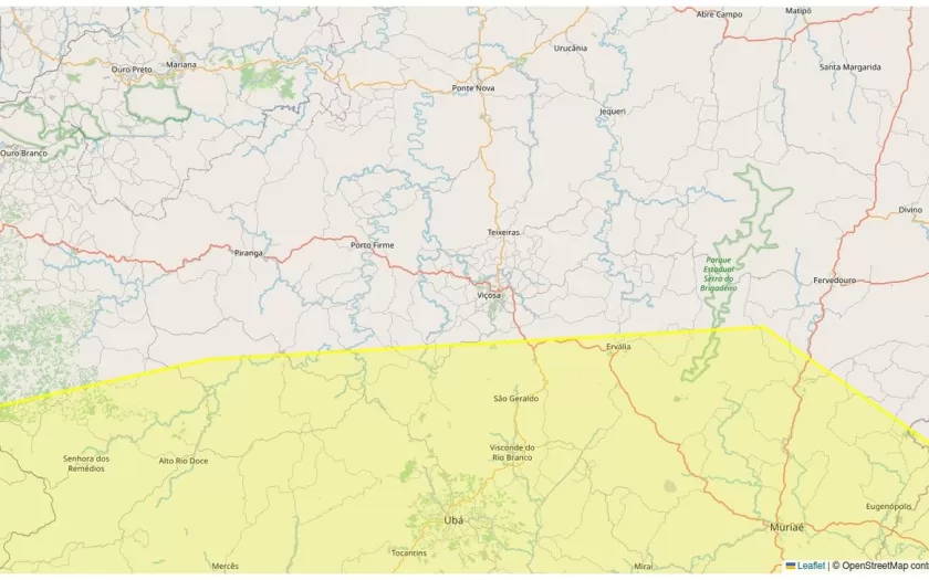 Viçosa está em área sob alerta de tempestade nesta sexta-feira