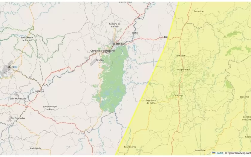 Chuvas intensas: Inmet emite alerta para Caratinga neste sábado