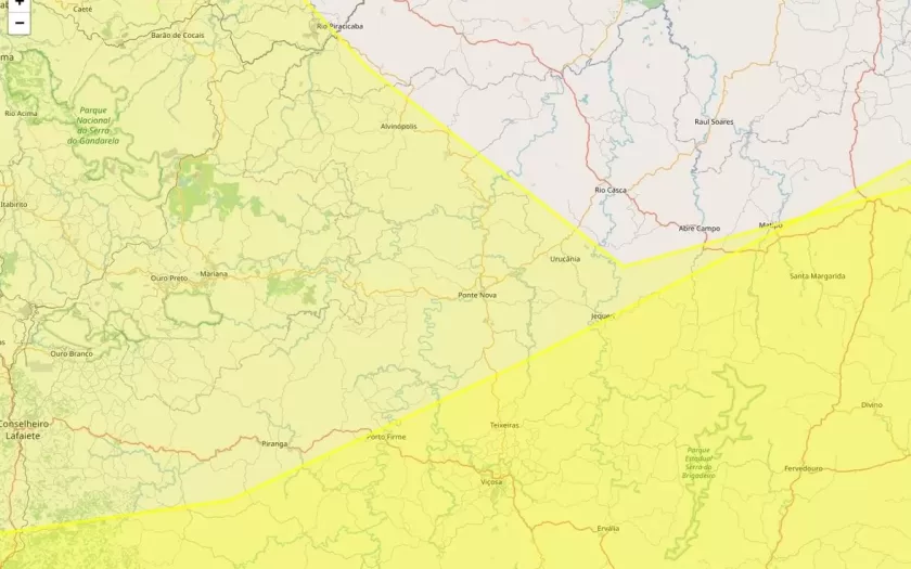 Alertas de declínio de temperatura e chuvas intensas atingem Ponte Nova nesta sexta-feira