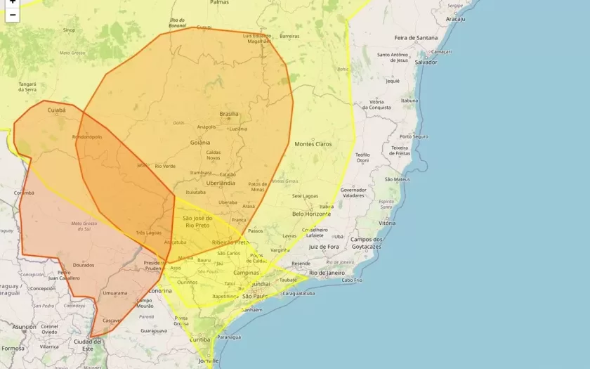 Minas Gerais tem 515 municípios sob alertas meteorológicos para baixa umidade e vendaval nesta terça-feira