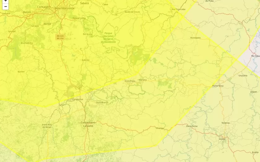 Ouro Preto está em área sob alertas de baixa umidade e declínio de temperatura neste sábado