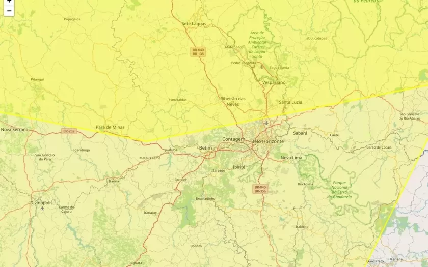 Contagem está em área sob alertas de baixa umidade nesta terça-feira