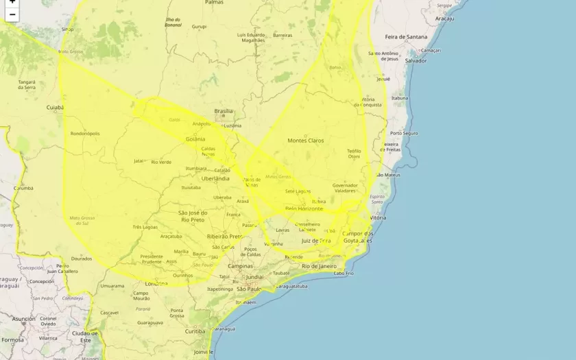 853 municípios da Minas Gerais estão sob alertas de declínio de temperatura e baixa umidade neste domingo
