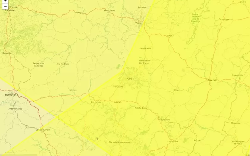 Alertas de declínio de temperatura e chuvas intensas atingem Ubá neste domingo