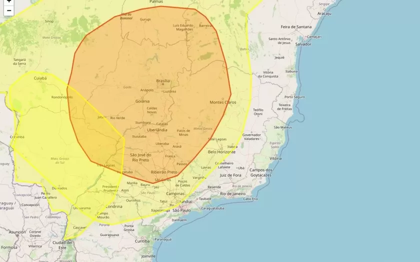 511 municípios da Minas Gerais estão sob alertas de baixa umidade e vendaval nesta segunda-feira