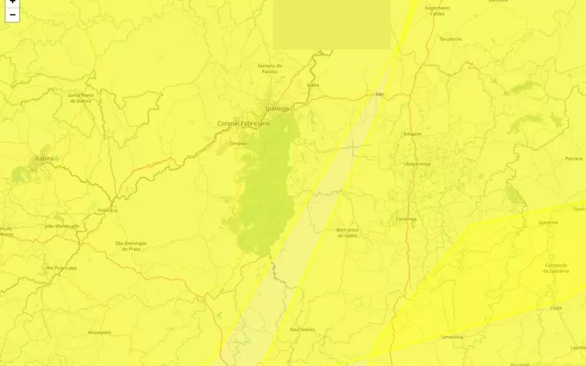 Declínio de temperatura, baixa umidade e chuvas intensas: Inmet emite alerta para Caratinga neste domingo