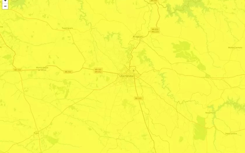 Alertas amarelo para baixa umidade e declínio de temperatura incluem Uberlândia neste domingo