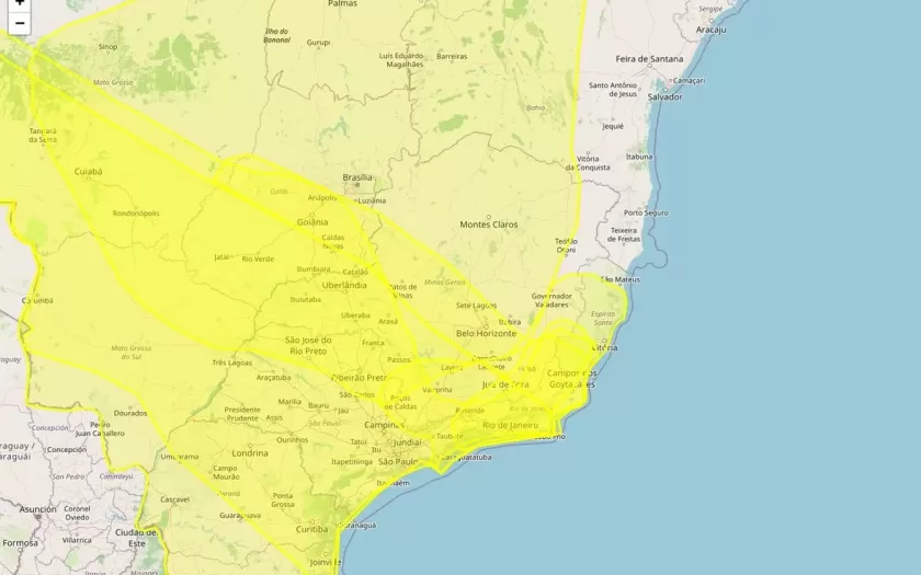Minas Gerais tem 828 municípios sob alertas meteorológicos para declínio de temperatura, baixa umidade e chuvas intensas neste sábado