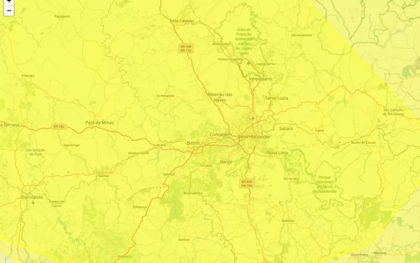 Alertas amarelo para baixa umidade e declínio de temperatura incluem Belo Horizonte neste sábado