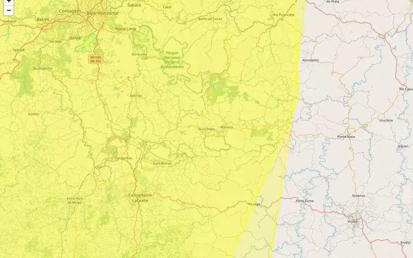 Baixa umidade e acumulado de chuva: Inmet emite alerta para Ouro Preto nesta quinta-feira