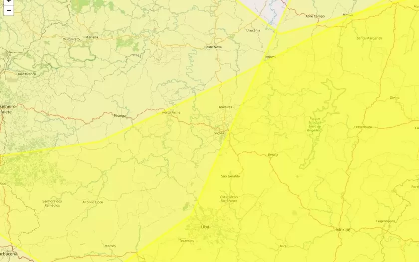 Viçosa está em área sob alertas de declínio de temperatura e chuvas intensas nesta sexta-feira