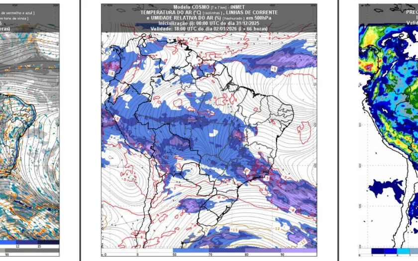 Primeiro episódio de ZCAS de 2026 trará chuvas persistentes e volumes elevados
